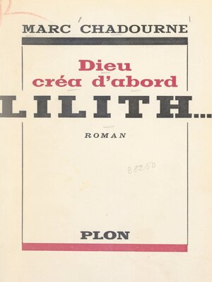 cover image of Dieu créa d'abord Lilith